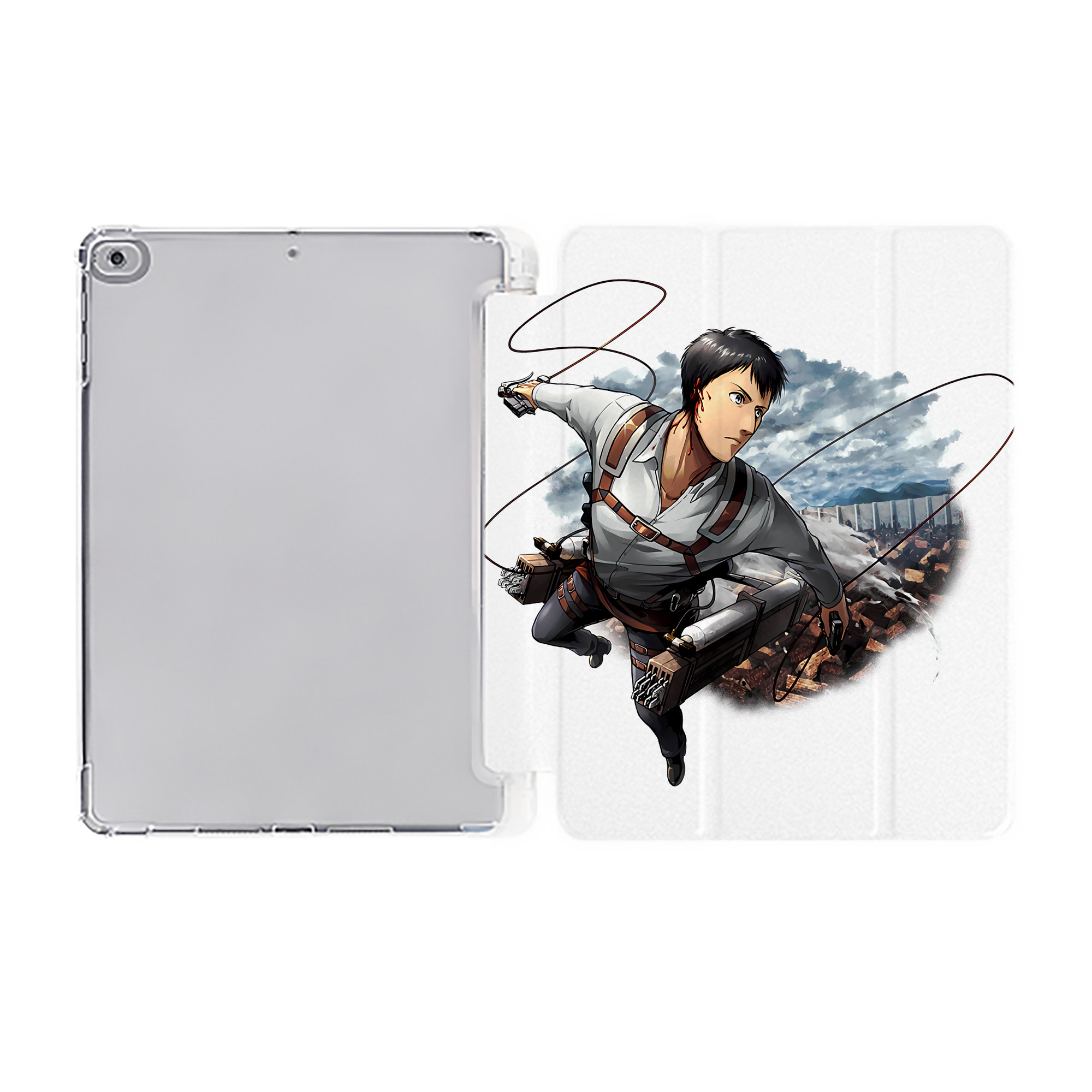 （画像用） 進撃の巨人 ベルトルト・フーバー Attack on Titan Bertholdt Hoover IPad ケース ペン収納付き 三つ折りスタンド PUレザー×シリコン 対応機種9.5/10.5/10.9インチ